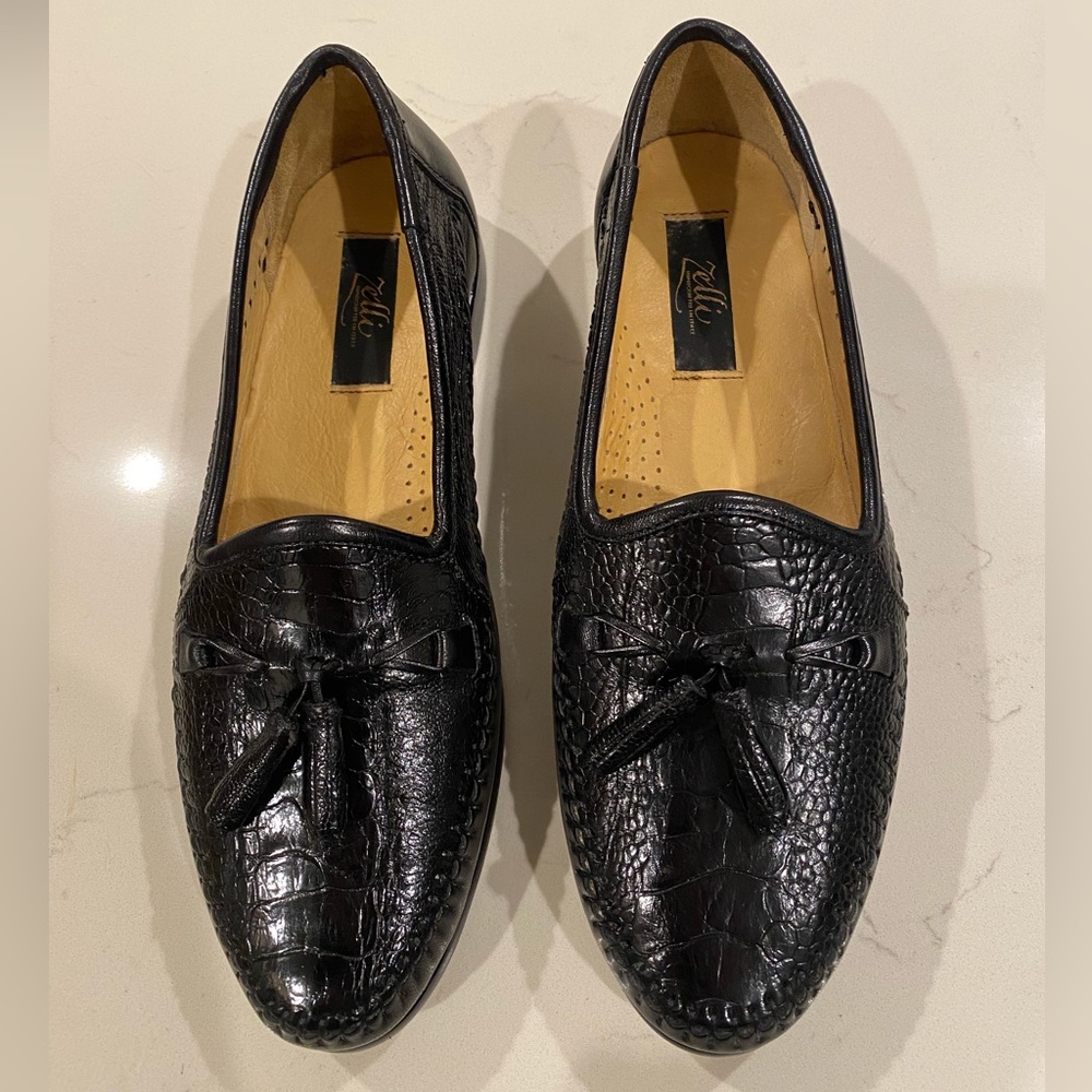 Zelli Men’s Ostrich black tassel loafer